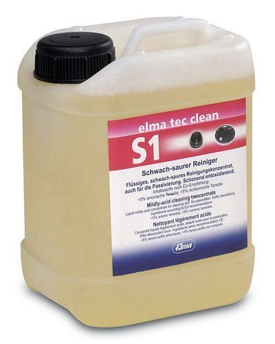DENIOS rengøringsmiddel elma tec clean S1 til U-liters ultralydsapparat, deoxiderende, PU: 2,5 liter, 179-229