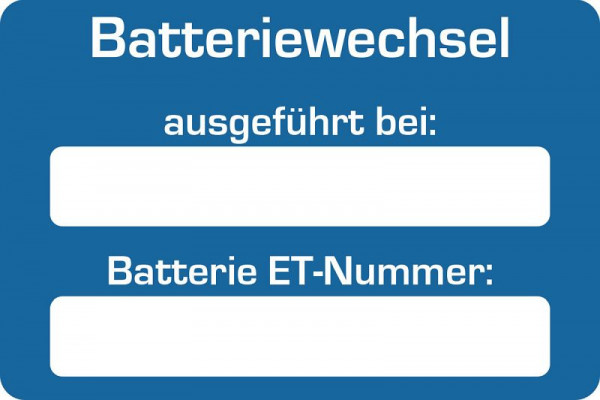 Eichner-klantenservicesticker, tekst: batterijwissel uitgevoerd bij, VE: 250 stuks, 9220-00064