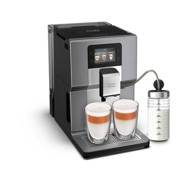 Plně automatický kávovar Krups INTUITION PREFERENCE +, stříbrná / šedá, EA875E