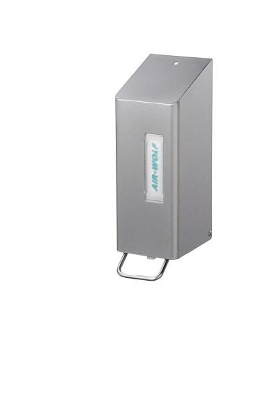 Air Wolf zeep- en desinfectiemiddeldispenser, Omega-serie, H x B x D: 288 x 97 x 142 mm, 600 ml, gecoat roestvrij staal, 29-001