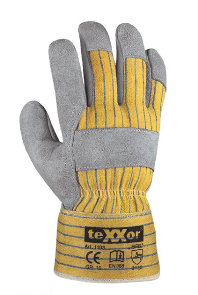 teXXor rundsplitlederen handschoenen "EIFEL", maat: 10, verpakking: 120 paar, 1103-10