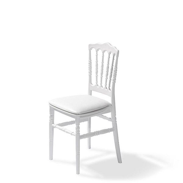 Almofada de assento VEBA em couro sintético branco para cadeira Napoleão/Tiffany, 38,5x40x2,5cm (LxPxA), 50400CW