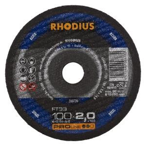 Rhodius PROline FT33 doorslijpschijf uit de vrije hand, diameter [mm]: 100, dikte [mm]: 2, boring [mm]: 16, VE: 25 stuks, 200736