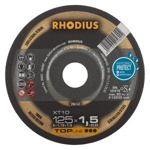 Rhodius TOPline XT10 extra dunne doorslijpschijf, diameter [mm]: 125, dikte [mm]: 1.5, boring [mm]: 22.23, VE: 50 stuks, 206165