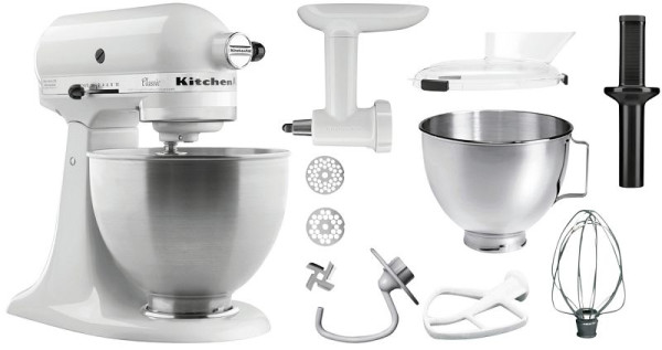 KitchenAid 5K45SSEWH, fehér, 4,28L, konyhai robotgép készlet, A150097