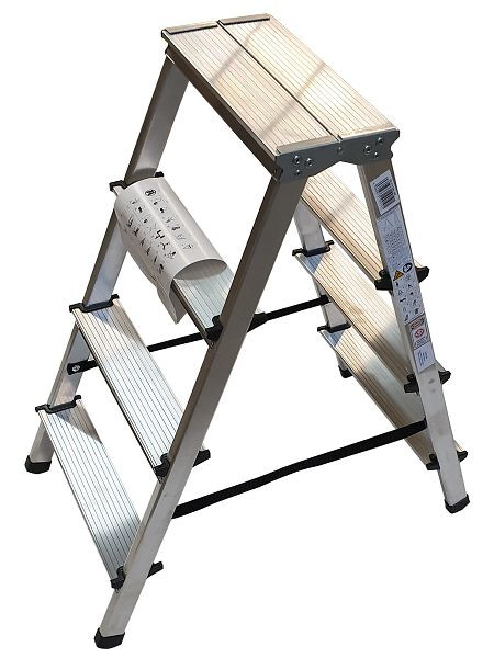 VaGo-Tools Ladder, trapladder, vouwladder, tweezijdige huishoudladder, 2x4 treden, AML-240_kv