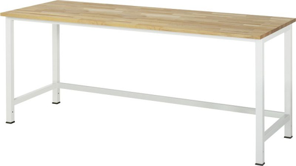 Stół roboczy RAU seria 900, płyta z litego drewna bukowego, 2000x825x800 mm, 03-900-1-B25-20.12