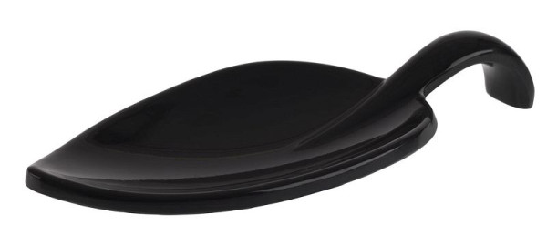 APS hapjeslepel -LEAF-, 10 x 4,5 cm, hoogte: 1,5 cm, melamine, zwart, verpakking van 50, 83888