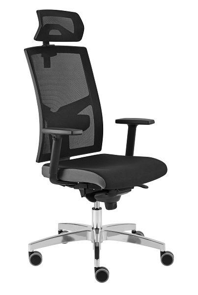 Krzesło obrotowe Hammerbacher Office Premium2 z oparciem siatkowym, czarne, wysokość 116-133 cm, szerokość siedziska 50 cm, VSDP2/D