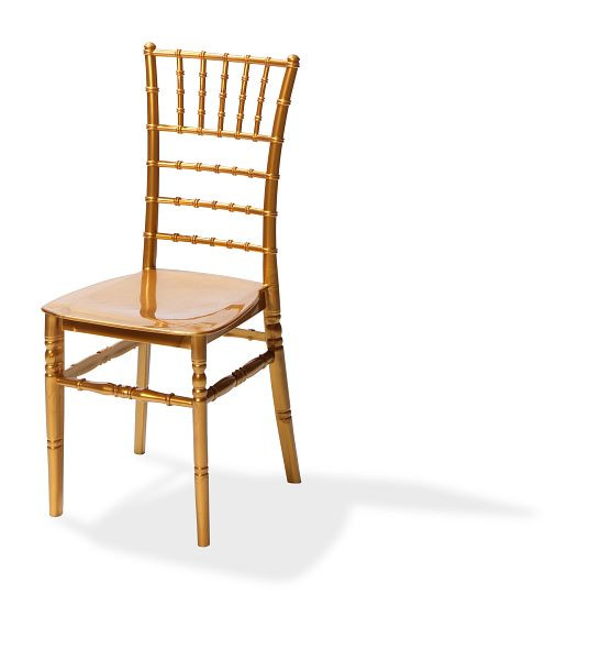 Krzesło sztaplowane VEBA Tiffany złote, polipropylen, 41x43x92cm (szer.xgł.xwys.), niełamliwe, 50410GL