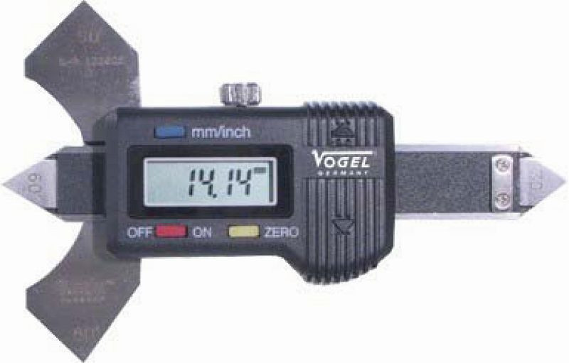 Vogel Saksa digitaalinen hitsaussauman mittari, datalähtö RS 232 C, 0 - 20 mm / 0 - 0,8 tuumaa, 474410