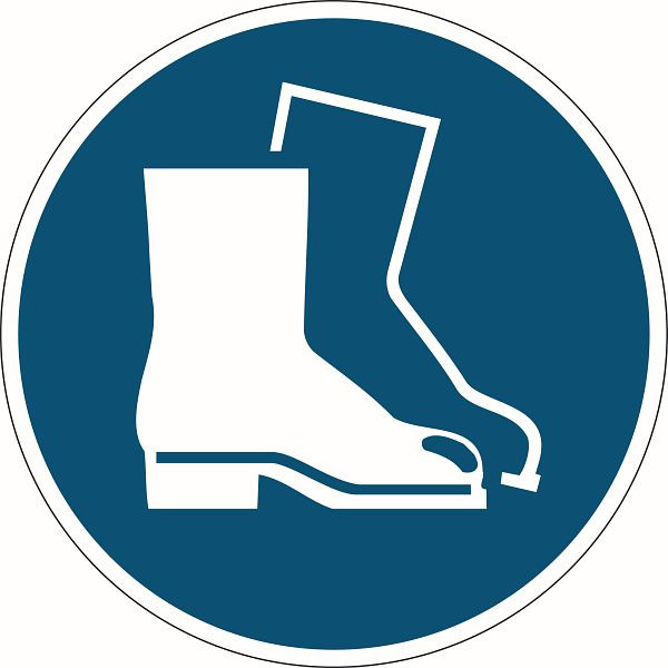 DURABLE sikkerhedsmærkat "Brug fodbeskyttelse", blå, 173306