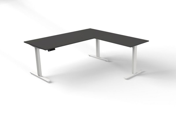 Τραπέζι καθίσματος/στάσης Kerkmann W 1800 x D 800 mm με πρόσθετο στοιχείο, ηλεκτρικά ρυθμιζόμενο ύψος από 720-1200 mm, Move 3, χρώμα: ανθρακί, 10382213