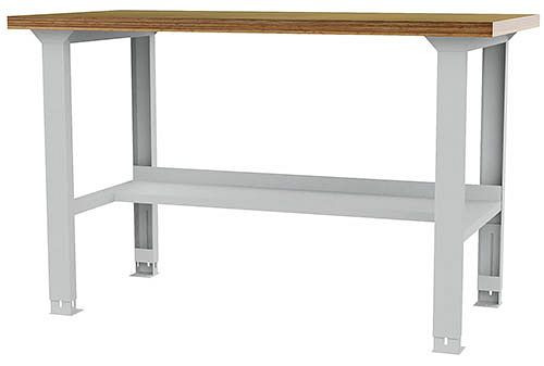 Bedrunka+Hirth række arbejdsbord, bredde 2000 mm, højdejusterbar, med hylde, 03.20.000.3A