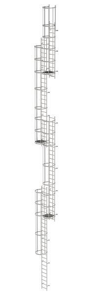 Munk Günzburger Steigtechnik Meerdelige vaste ladder met rugbescherming (noodladder) RVS 19,96m, 530270