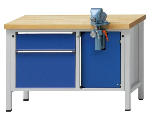 ANKE workbenches stół montażowy model 801 V, 1270 x 700 x 840 mm, RAL 7035/5010, ZBP 40 mm, 340.110