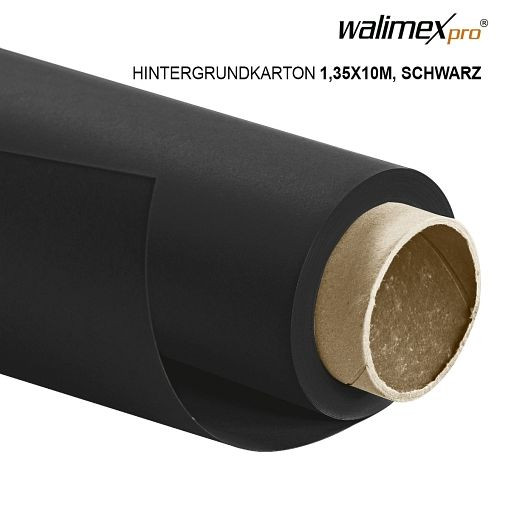 Walimex pro baggrundspap 1,35x10m, sort, 22805