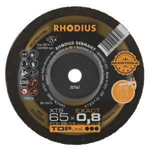 Rhodius TOPline XT8 EXACT MINI extra dunne mini-doorslijpschijf, diameter [mm]: 65, dikte [mm]: 0,8, boring [mm]: 6, VE: 50 stuks, 207067