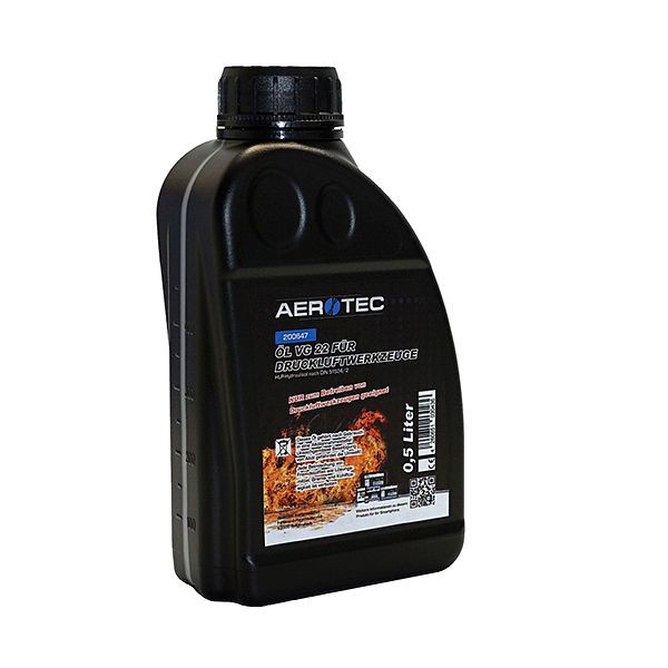 Óleo AEROTEC VG 22 para ferramentas de ar comprimido, PU: 0,5 litros, 200647