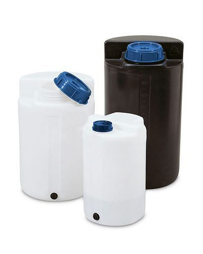 DENIOS voorraad- en doseercontainer van polyethyleen (PE), 60 liter, natuurlijk transparant, 136-931