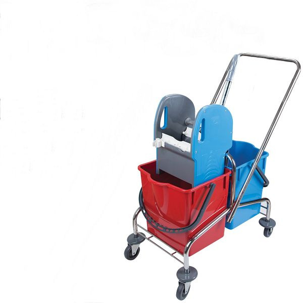 Wózek do sprzątania RMV CLEAN/wózek podwójny 2 x 18 litrów, chrom, RMV10.005
