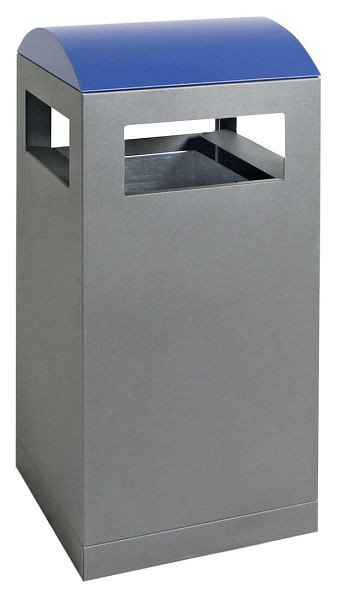 Segregator tępych odpadów A³, szary antracytowy/5010, pojemnik wewnętrzny ocynkowany, 90 litrów, 650-090-0-2-510