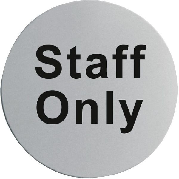 Semn de ușă Vogue din oțel inoxidabil „Staff Only”, U060