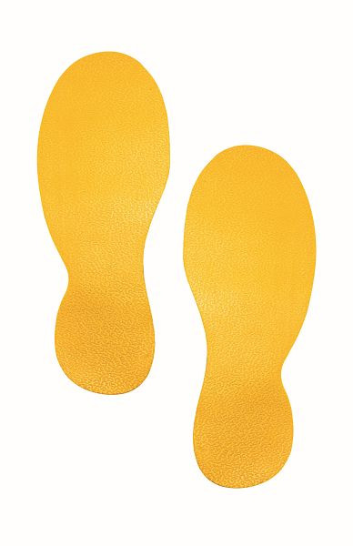 DURABLE vloermarkering vorm “voet”, geel, verpakking van 10, 172704