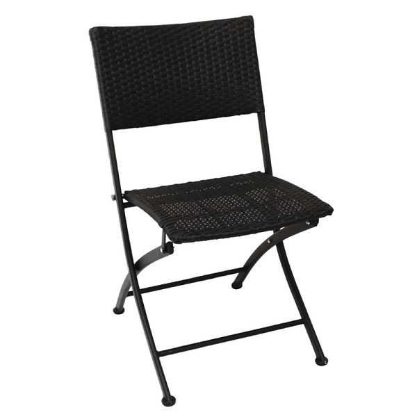 Cadeiras de vime dobráveis Bolero com estrutura de aço preto, PU: 2 peças, GL303