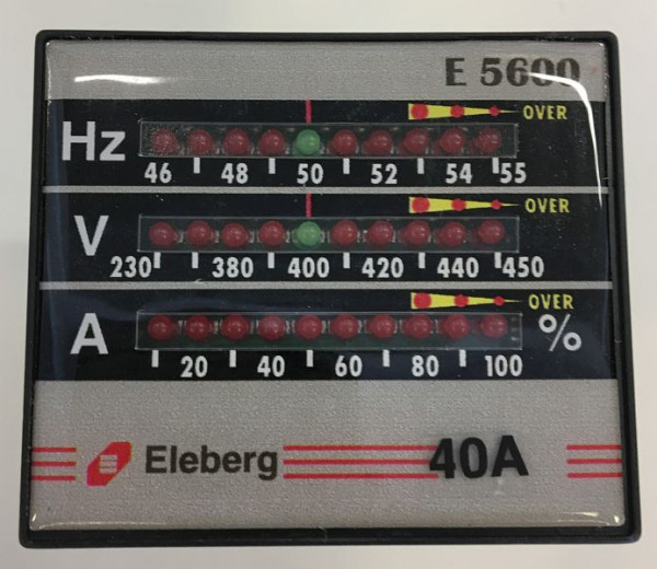 Dispositivo de exibição ELMAG para geradores de energia PTO, V, HZ, A (até 40A), 9503600