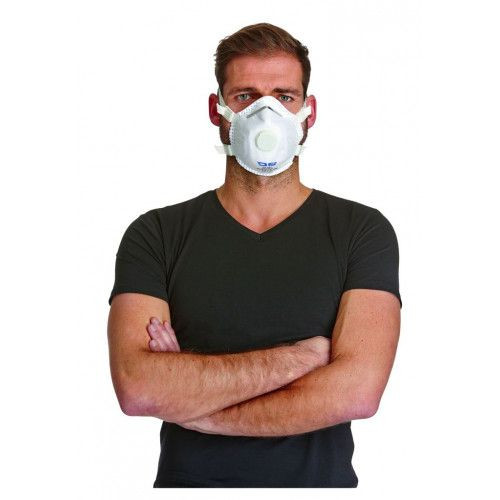 Máscara de poeira fina DS SafetyWear FFP3, com válvula de exalação, forma de concha, PU: 120 unidades, P3V