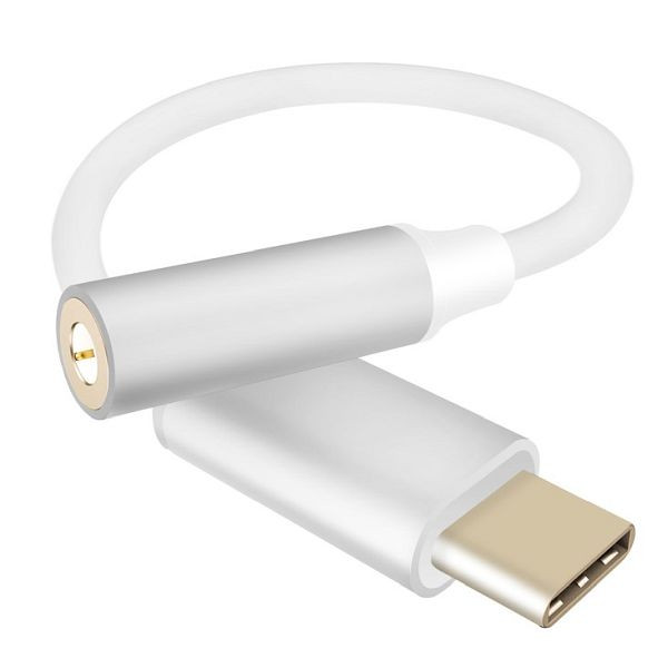 Cablu adaptor Helos, mufă/priză jack USB 3.1 Type-C™ 3,5 mm, PREMIUM, argintiu, 288381