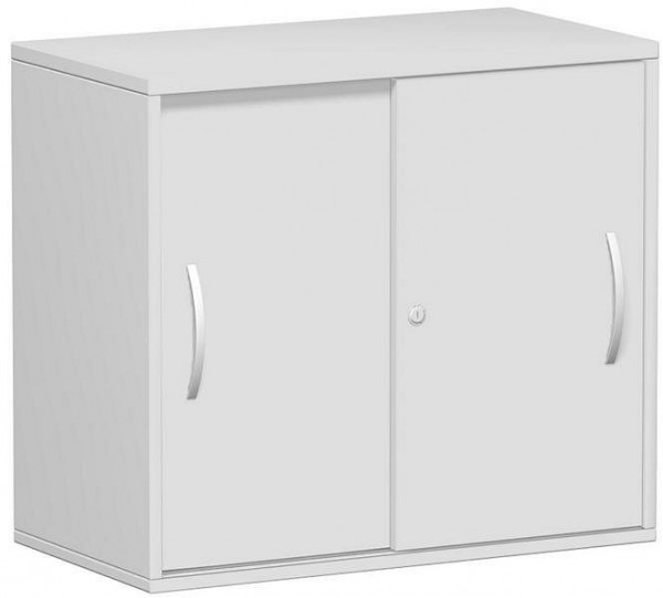 geramöbel přídavná skříň s posuvnými dveřmi, horní police 25 mm, s nastavitelnými nožičkami, uzamykatelná, 800x425x720, světle šedá/světle šedá, S-381501-LL