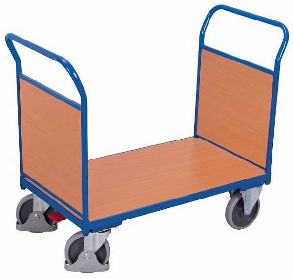 Nástěnný vozík VARIOfit s dvojitým koncem se dřevem, vnější rozměry: 1 190 x 700 x 1 015 mm (ŠxHxV), sw-700.202