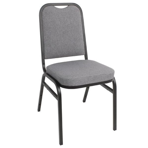 Krzesła bankietowe Bolero z oparciem prostokątnym szare, opakowanie: 4 szt., DA602