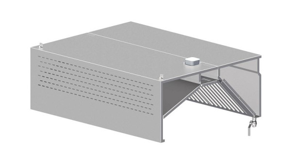 Coifa de teto com compensação Stalgast, forma de caixa 1200 mm x 1800 mm com filtro de proteção contra chamas tipo B, DH121804