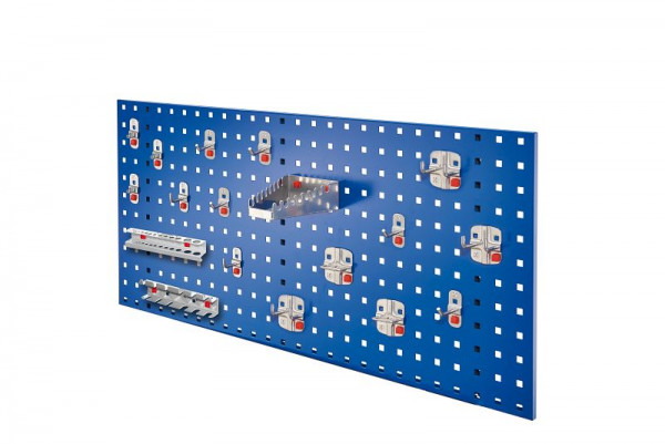 Kappes RasterPlan / ABAX geperforeerde panelen starterset 6, RAL 5010, 1 geperforeerd paneel 1000 x 450 mm, 1 ABAX gereedschapshouderset, 18 stuks, 3324.02.1021