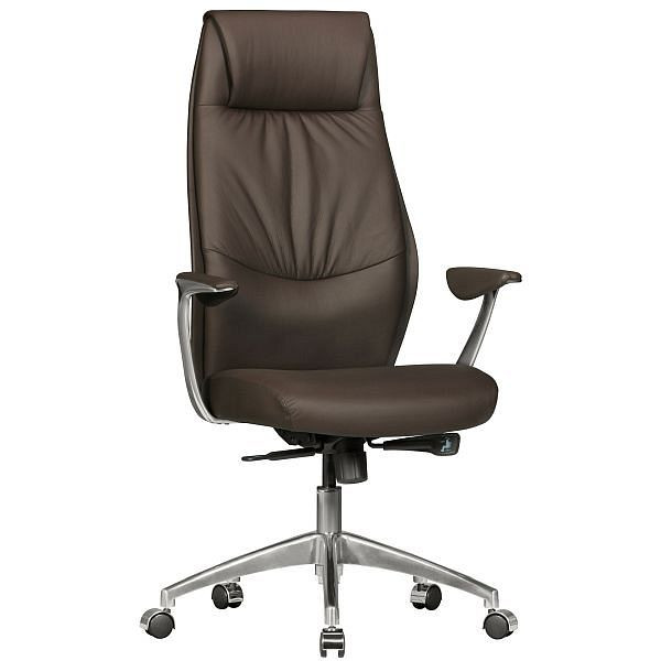 Cadeira de escritório Amstyle Oxford 1 couro real marrom, SPM1.146