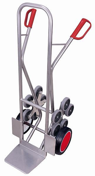 Carro de escada em alumínio VARIOfit, 2 estrelas de roda de cinco braços, dimensões externas: 610 x 675 x 1.310 mm (LxPxA), ap-710.228
