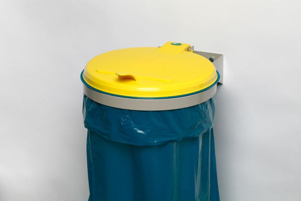 Pojemnik na odpady VAR WSK, naścienny, plastikowa osłona żółta, jasnoszara, 1690
