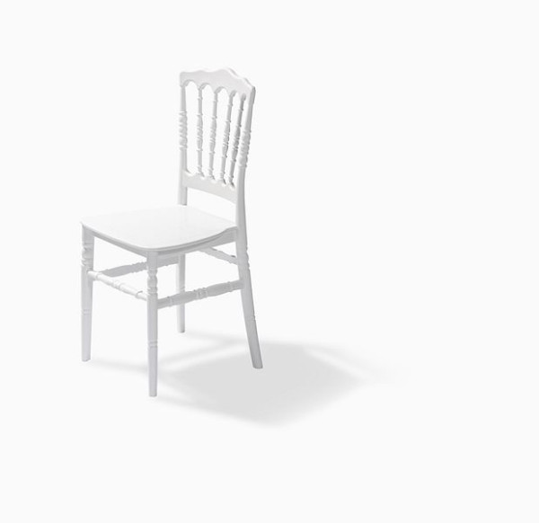 Krzesło sztaplowane VEBA Napoleon kość słoniowa, polipropylen, 41x43x89,5 cm (szer. x gł. x wys.), niełamliwy, 50400