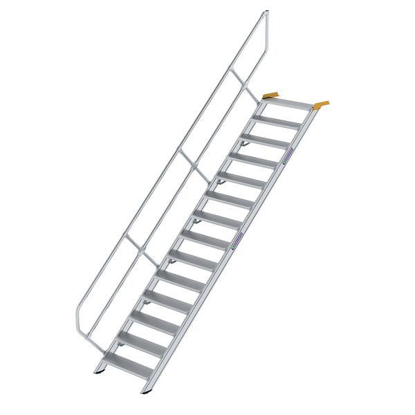Schody Munk Günzburger Steigtechnik 45° šířka schodu 800 mm 14 schodů hliníkové drážkované, 600274