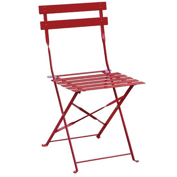 Składane krzesła tarasowe Bolero stalowe czerwone, opakowanie: 2 sztuki, GH555