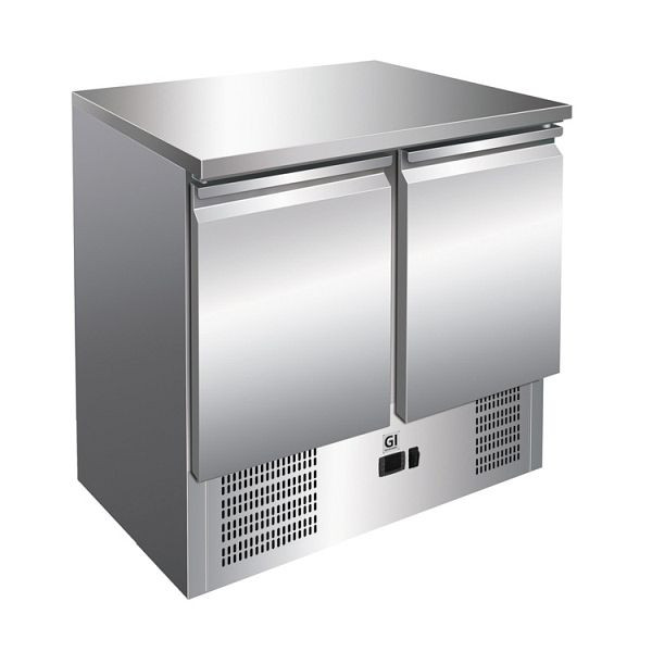 Gastro-Inox rozsdamentes hűtőpult 2 ajtóval, léghűtéssel, nettó űrtartalom 257 liter, 202.010