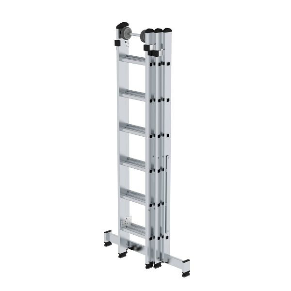 Munk Günzburger Steigtechnik multifunctionele ladder 3-delig met nivello® traverse 3x6 sporten, 033306