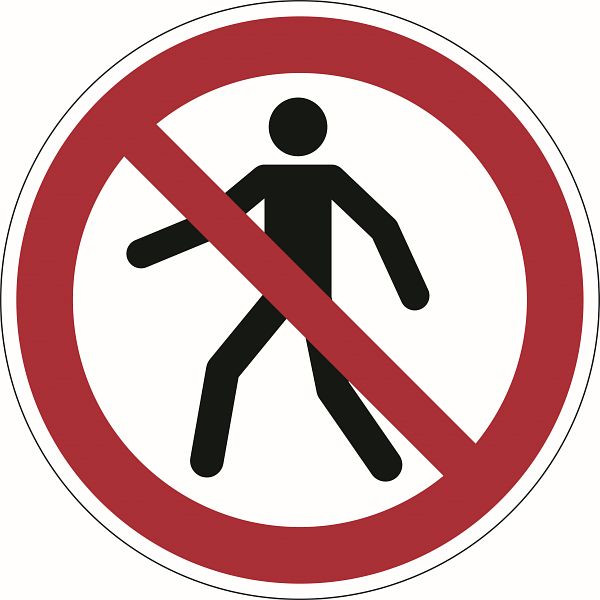 HOLDBAR sikkerhedsnummerplade "Forbudt for fodgængere", rød, 173203