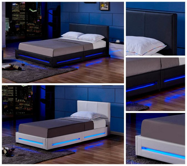 HOME DELUXE LED-bed ASTEROID - zwart, 140 x 200 cm, 16094-29642
