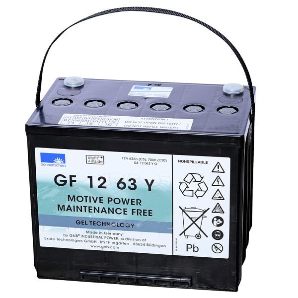Bateria EXIDE GF 12063 YO, absolutamente livre de manutenção, 130100026
