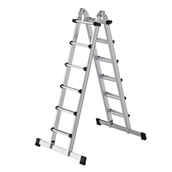 Munk Günzburger Steigtechnik telescopische ladder 4-delig met traverse 4x6 sporten, 032124