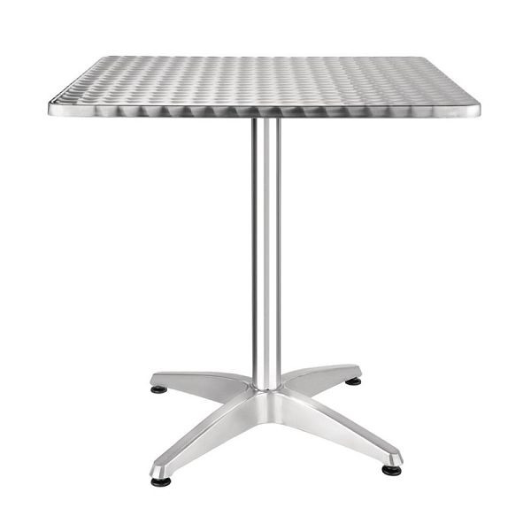 Τραπέζι μπιστρό μπολερό τετράγωνο ανοξείδωτο 1 πόδι 70cm, CG834
